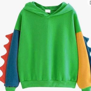 Dinosaur hoodie multi color cute